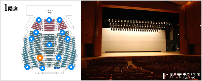 1階席 中央後列 左（C14-9）