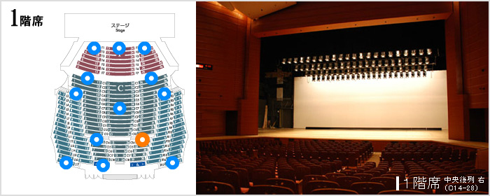 1階席 中央後列 右（C14-28）